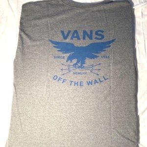 Vans gray XL t-shirt, gently worn, blue logo.
